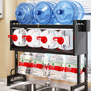 Estante de almacenamiento para fregadero de puerta de armario, almacenamiento de platos de encimera con cocina, estante multifuncional para lavar platos, escurridor de platos - Product Image 3