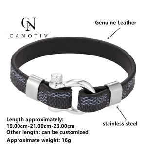 Hot Sale Stainless Steel <strong>Magnetic</strong> <strong>Clasps</strong> for Flat Leather <strong>Bracelet</strong> Men Fashion True Leather <strong>Bracelets</strong> - Product Image 6
