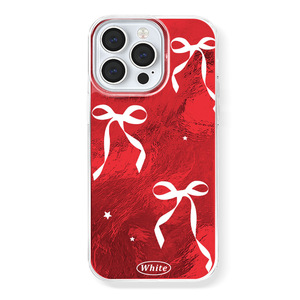 Nuova Custodia per Telefono Retrò con Motivo Ghiacciaio Color Rubino Adatta per iPhone 16 15 14 Cover Posteriore Minimalista a Forma di Fiocco - Product Image 5
