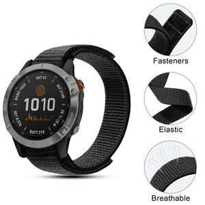 BEEFLYPOWER Sangle en nylon à boucle auto-agrippante 20mm 22mm 26mm pour <span class=keywords><strong>bracelet</strong></span> de <span class=keywords><strong>montre</strong></span> <span class=keywords><strong>Garmin</strong></span> Enduro <span class=keywords><strong>Fenix</strong></span> 6 6X Pro Forerunner 945 - Product Image 2
