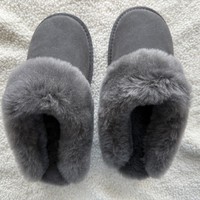 Factory Supplier <strong>Best</strong> Quality Real Fur Cowhide Leather Low Price Wholesale Gold Supplier Anti-slip Wool Warm Winter <strong>Slippers</strong>