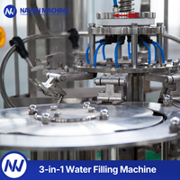 Volledig automatische waterafvulmachine CGF8-8-4 2000BPH PET-fles PLC elektrisch aangedreven complete drinkwaterafvulinstallatie