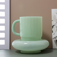 Tasse à boire en verre borosilicate de jadéite Vintage, verrerie de couleur jade vert, tasse à café, tasse en verre de jade blanc pour la décoration de la maison