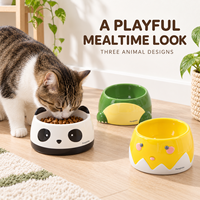 Vente en gros de bols pour animaux de compagnie en céramique mignons et amusants, en forme d'animaux, pour chat, chien, nourriture et eau, pour chatons, chiots et alimentation en intérieur