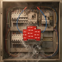 Autocollants thermiques anti-incendie rouges à fixation sur rail pour l'extinction des incendies de classe A dans les armoires de distribution UPS