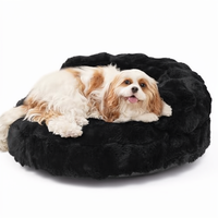 Coussin de luxe rond et moelleux en velours pour chien et chat, idéal pour les voyages en voiture, lavable et durable – Meilleures ventes