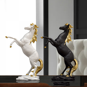 Adornos de Resina de <span class=keywords><strong>Caballo</strong></span> Árabe, Estilo Art Deco, Patrón Escénico, Decoraciones para Sala de Estar, Recuerdos Vintage Dorados - Product Image 4