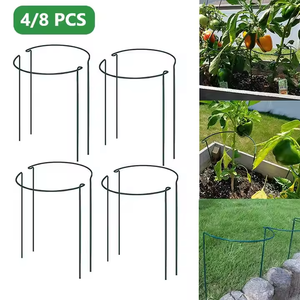4 /8 PCS <span class=keywords><strong>Support</strong></span> pour <span class=keywords><strong>plantes</strong></span> Pile Demi-rond Anneau Piquet Extérieur Jardin Fleur Vigne Métal Escalade <span class=keywords><strong>Support</strong></span> Légumes Tige Fixe Rack - Product Image 2