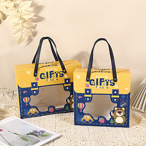 Hồng gấu phim hoạt hình lễ hội Kid giáng sinh nhật đảng tông Hộp Quà Tặng rõ ràng PVC Búp bê bao bì hộp với cửa sổ - Product Image 4