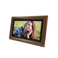 Neues Design 21,5-Zoll-Digital-Fotorahmen aus Holz Braun Silber MP4 Video MP3 Audio-Wiedergabe uhr Funktion 7 "32" Größen verfügbar