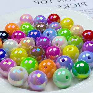 Jinzhi RTS acrylique 16m coloré éblouissant UV anti-rayures trou droit perles rondes bricolage accessoires perlés à la main - Product Image 2