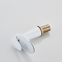 Robinet mélangeur de lavabo de salle de bain moderne monocommande en acier inoxydable et laiton, avec bec cascade et douchette extractible, à 1 trou, à poser sur le comptoir, blanc