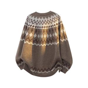 Suéter Jacquard Fair Isle para <span class=keywords><strong>Hombre</strong></span>, Suave, para Otoño e Invierno, Estilo Retro, Holgado y Moderno - Product Image 3
