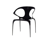 Leicht luxuriöser Esstisch und Stühle aus Acryl, moderne, minimalistische Wohnmöbel, Hocker, Sessel, transparenter Stuhl mit Kristallrückenlehne