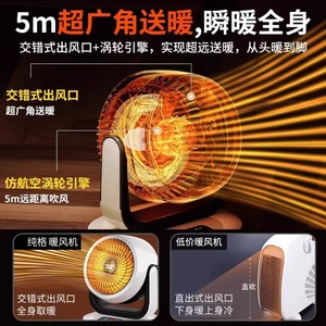 Electric <b>Heater</b> Fan <b>Heater</b> 15M Heating Area Overload Protection 1M Power Cord Alternating Current Heating Wire - Product Image 4
