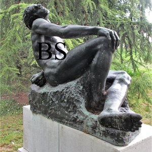 Escultura de Metal de Hombre Acostado, Estatua de Bronce de Tamaño Real para Decoración de Exteriores, en Venta - Product Image 4