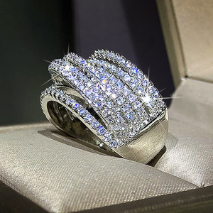 Anillo de Cóctel para Mujer F1692, Circonita Cúbica Redonda con Microincrustaciones, Anillos de Moda para Boda - Product Image 2