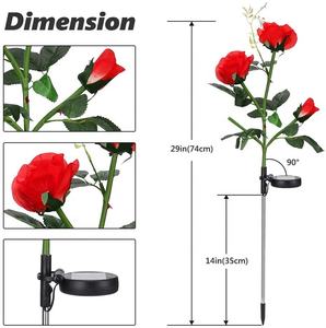 Lampe LED solaire en forme de Rose, luminaire décoratif d'extérieur, idéal pour un jardin - Product Image 5
