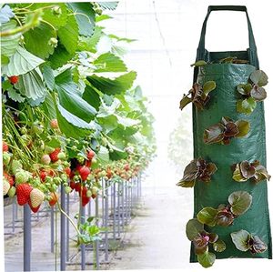Sacs de culture pour plantes respirantes suspendues à l'envers Sacs de culture pour <span class=keywords><strong>fraises</strong></span> avec 8 poches Sac de plantation de légumes pour fleurs - Product Image 6