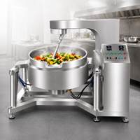 Marmite de cuisson automatique commerciale électromagnétique à agitation planétaire en acier inoxydable, mélangeur de cuisson, cuve de 600 mm, double combustible, économie d'énergie