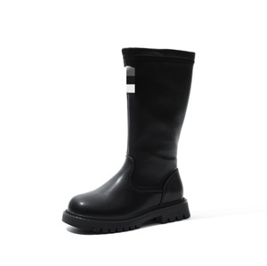 In Stock <b>Spring</b> Autumn Winter Girl's Single High <b>Boots</b> Shoes Kids Children's Princess Leather Black <b>Boots</b> - Product Image 6