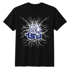 Camiseta Gráfica Personalizada al por Mayor Estilo Tennessee State – Camiseta de Algodón Negra Estampada de Manga Corta Inspirada en la Universidad - Product Image 1