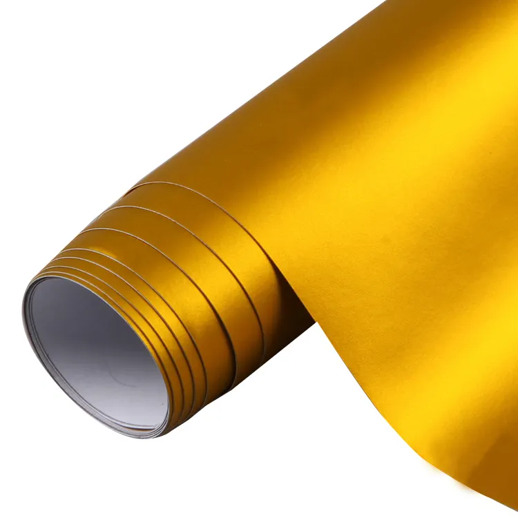 PVC wholesale price car wrapping film gloss vinilo automotriz gold chrome wrap car wrap vinyl metallic