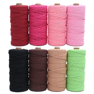 Bán Buôn Đầy Màu Sắc Tường Trang Trí DIY Handmade Bện Sợi Dây Thừng Bông Macrame Dây Xoắn Dây 100Yards/Cuộn - Product Image 1