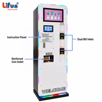 Distributeur de pièces intelligent haute capacité LIFUN avec écran tactile LCD publicitaire, changeur de jetons automatique, machine de vente à double billet