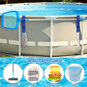 Pool Hook Bracket Blue Outdoor Pool Cleaning Tool Storage Rack For Above Ground Pool Accessories - Product Image 4