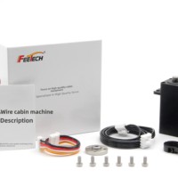 Servoaccionamiento Industrial Feite SM70BL Totalmente Metálico de 70KG con Alto Torque, Dientes de Acero de 360 Grados, Sin Escobillas, Bus Serial 485, 24V