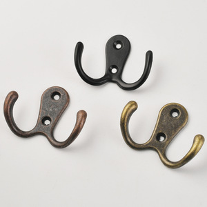 Wall Mount Coat Hooks Double Hook Antique Bronze Black Bronze Red Bronze For <b>Clothes</b> <b>Storage</b> Behind Door Or Wall Installation - Product Image 2
