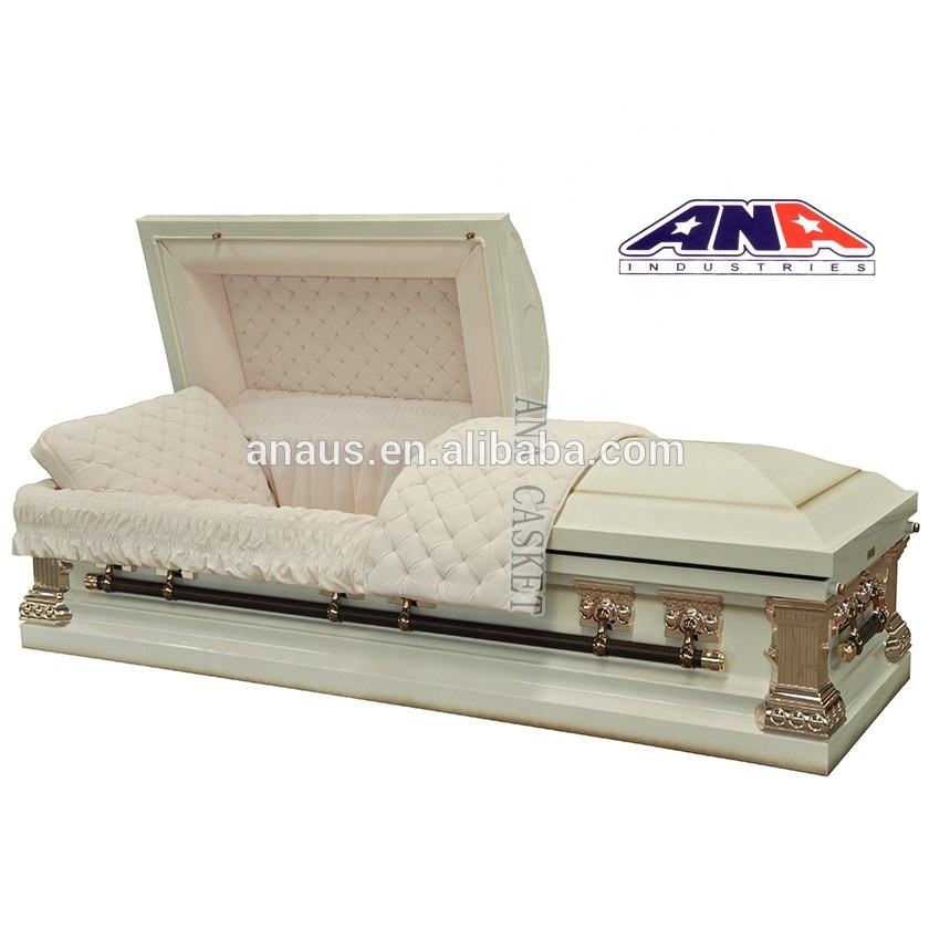 ANA de alto brillo Interior de terciopelo de Metal de lujo cobre ataúd fabricantes