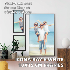 Cadres photo en bois composite <span class=keywords><strong>Icona</strong></span> Bay 10x15 cm, lot de 6, design élégant et robuste, pour table ou mur, collection exclusive - Product Image 6