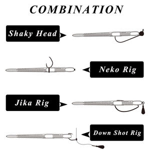 DriftCatch 2-Spec (9,8CM/2,5G/15pcs/Bag & 13,8CM/7,3G/10pcs/Bag) Appât souple en forme de ver - 5 couleurs avec compatibilité multi-rig - Product Image 5