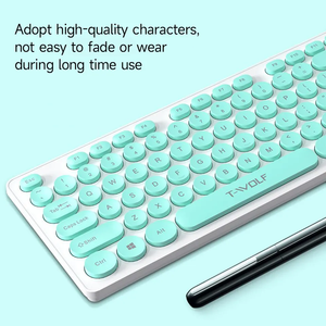 2.4G sans fil clavier et souris combinaison rétro Punk rond clavier couverture confortable silencieux PC ordinateur portable bureau à domicile - Product Image 2