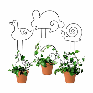 Supports de plantes d'intérieur en forme d'animaux lapin, escargot, canard, décoration intérieure, <span class=keywords><strong>support</strong></span> de <span class=keywords><strong>plante</strong></span> en métal, treillis de jardin pour plantes grimpantes en métal - Product Image 1