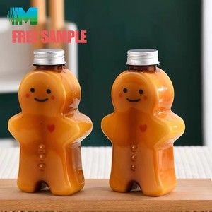 China Supplier Professional Gingerbread Man Design Beverage Plastic Bottles Botella De Plastico Juice Empty Plastic Bottles - Product Image 1