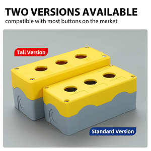 Boîte à boutons d'urgence YIJIA YJX2-YG à 2 trous, jaune gris, 22 mm - Product Image 2