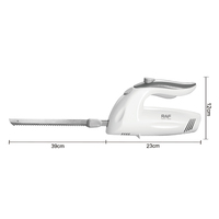 Couteau électrique domestique RAF R.32000, outil de découpe 2-en-1 pour le pain et la viande avec lames interchangeables en acier inoxydable