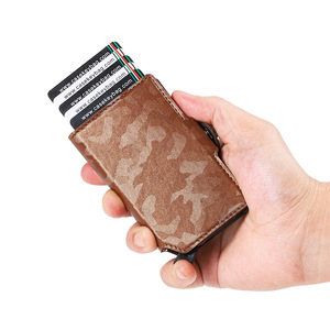 Cartera de Cuero PU con Camuflaje, Antirrobo, para Tarjetas de Crédito, con Sistema de Expulsión de Tarjetas, Nueva Cartera con Porta Tarjetas Extraíble para Hombre - Product Image 5