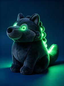 Peluche Lupo Luminoso al Buio, Senza Batterie, Personalizzabile OEM, Morbido Pupazzo per Bambini - Product Image 6
