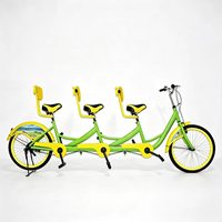 Vélo tandem 24 pouces avec cadre en acier haute teneur en carbone, freins V et freins à disque pour le tourisme et l'utilisation familiale