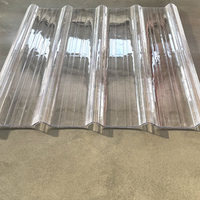 Lámina de Techo Corrugada de Policarbonato Transparente, Panel de Techo de PC Impermeable con Protección UV para Toldos, Pasillos y Cocheras