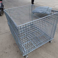 Cage de stockage empilable en treillis métallique galvanisé à chaud de haute qualité, conteneur métallique d'entrepôt, équipement de stockage de marchandises