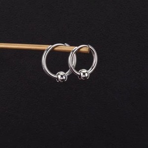 Unisex Round Stainless Steel Clip-on <b>Earrings</b> With Ball Beads 8mm 10mm 12mm 14mm For Everyday Wear - Product Image 2