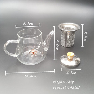 Hot Selling <strong>Glass</strong> <strong>Teapot</strong> With Stainless Steel Infuser Black Tea/Flower Tea <strong>Teapot</strong> for Drinking Set - Product Image 2