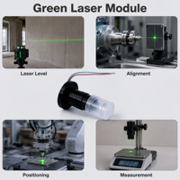 Module laser semi-conducteur vert ZhongHe 520nm 40-50mW, personnalisable OEM, qualité industrielle, garantie 1 an pour niveau laser