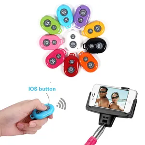 Minicámara con botón de interruptor, obturador remoto inalámbrico para teléfono móvil, obturador de diente azul para selfi, para IOS y Android, superventas