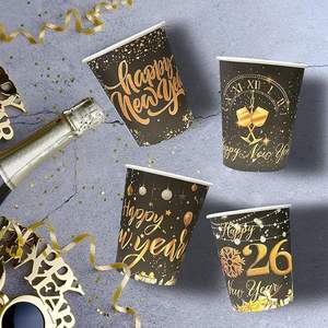 Vasos de Papel Desechables Impresos Personalizados para Llevar, Vasos de Papel de Pared Simple para Café Caliente, Té con Leche, con Tapa - Product Image 1